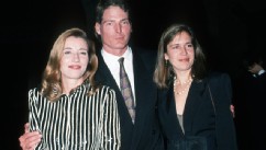PHOTO: Emma Thompson, Chrisopher Reeve and Dana Reeve during New York Screening of "The Remains of the Day" at Paris Theater in New York City.