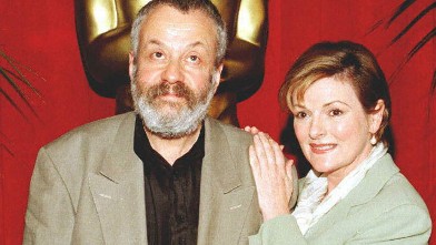 PHOTO: Director Mike Leigh (L) and actress Brenda Blethyn pose as they arrive for the Academy Awards nominee luncheon 11 March in Beverly Hills, California where Leigh is nominated for best director and Blethyn for best actress, both for the film "Secrets