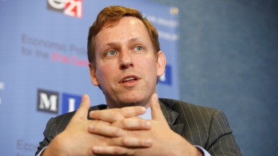 PHOTO: PayPal co-founder and former CEO Peter Thiel speaks at the National Press Club Oct. 3, 2011 in Washington, DC.