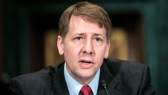PHOTO: Richard Cordray, nominee for director of the Consumer Financial Protection Bureau, testifies at a confirmation hearing before the Senate Committee on Banking, Housing and Urban Affairs, March 12, 2013, in Washington.