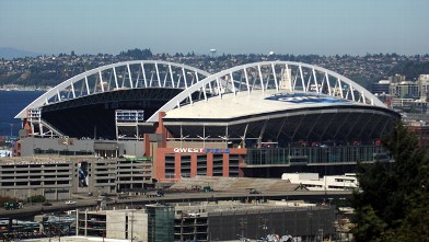 PHOTO: General view of exterior of Qwest Field, the home of the Seattle Seahawks, in Seattle, Wash.
