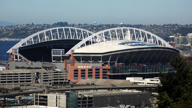 PHOTO: General view of exterior of Qwest Field, the home of the Seattle Seahawks, in Seattle, Wash.