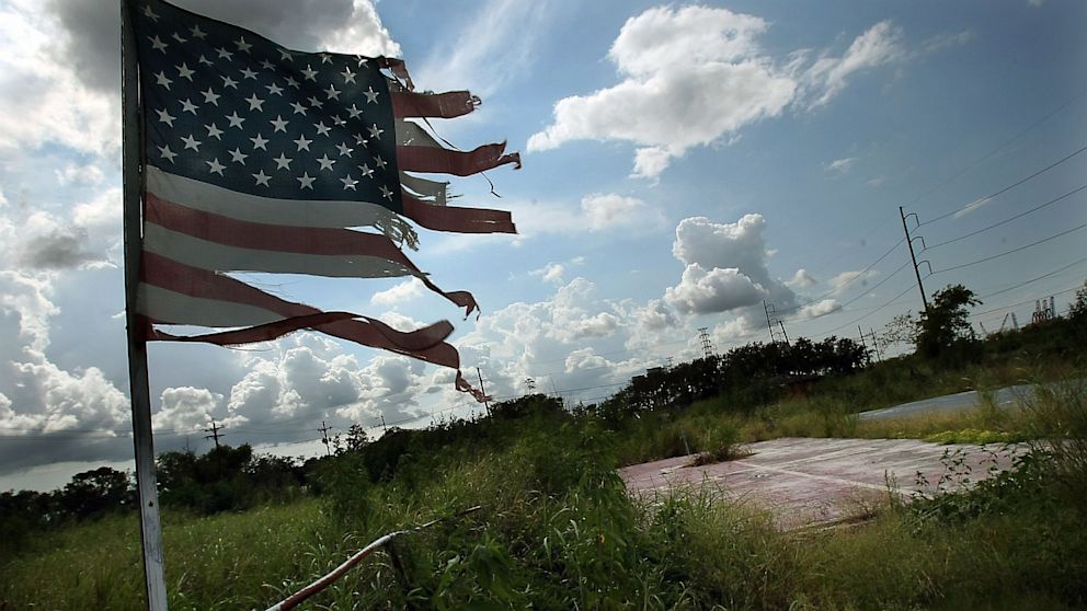 PHOTO: Tattered American flag
