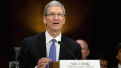 PHOTO: Apple CEO Timothy Cook delivers opening remarks while testifying before the Senate Homeland Security and Governmental Affairs Committee's Investigations Subcommittee about the company's offshore profit shifting and tax avoidance on Capitol Hill, Ma