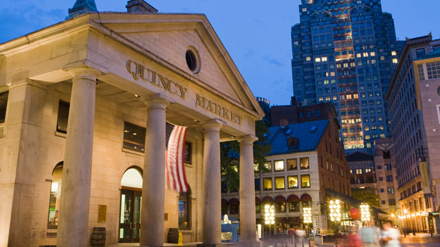 PHOTO: Quincy Market is seen in the evening in this undated photo from Boston, Mass.