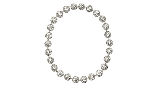 PHOTO: De Beers Sphere Cutout Diamond Shaped Necklace