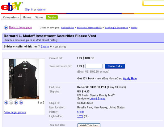 Bernard Madoff Paraphernalia