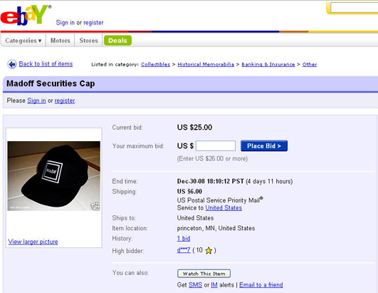 Bernard Madoff Paraphernalia