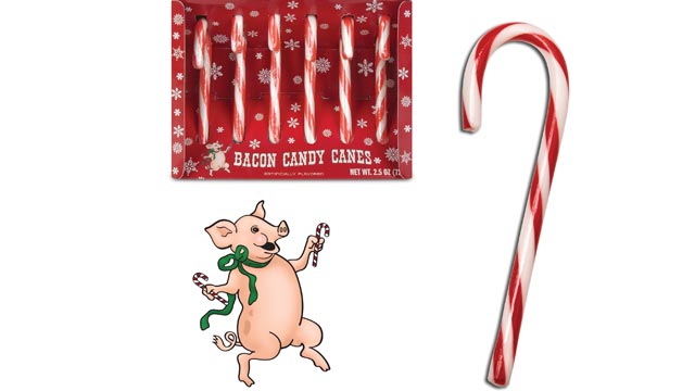 PHOTO: Bacon flavored candy canes.
