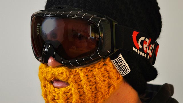 PHOTO: The tightly-knit cap and attached face-warmer is perfect for snowball fights.