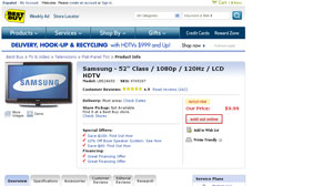 Best Buy offering a Samsung 52 inch HDTV for $9.99.