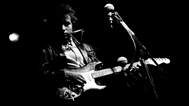 PHOTO: Musician Bob Dylan plugged in and "went electric" at the 1965 Newport Folk Festival, 1965.