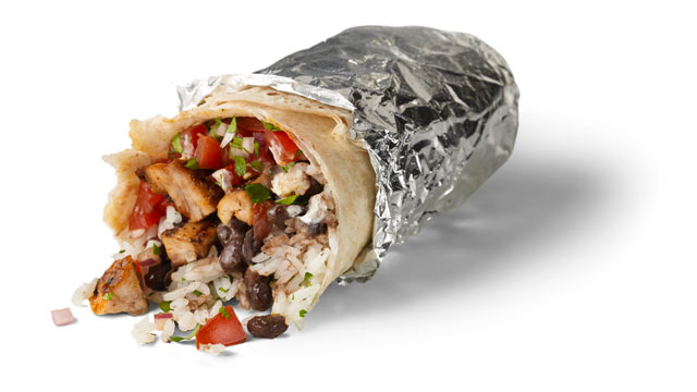 PHOTO: A Chipotle chicken burrito.