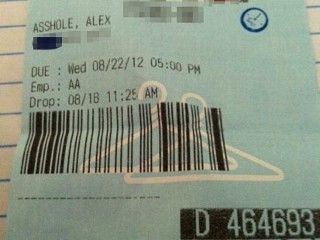 Receipt Calls Customer A**hole