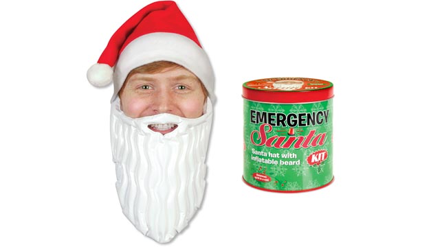 PHOTO: Each Kit contains an inflatable white beard and jaunty Santa hat.