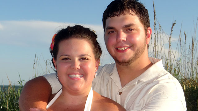 PHOTO: Erica Rush of Bristol, Tenn. and Clay Jackson of Lynchburg, Va. moved their wedding date earlier by two days to avoid Hurricane Irene and have their dream wedding in Myrtle Beach, S.C.