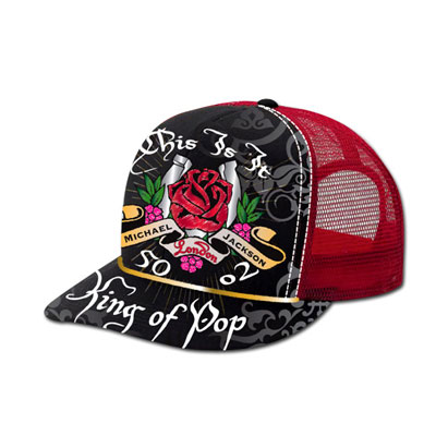 This red trucker hat, adorned with "This Is It," the title of the concert 