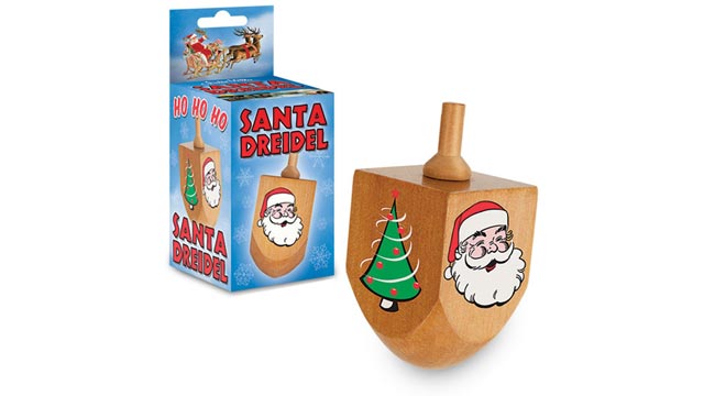 PHOTO: The dreidel depicts Santa on one side, a Christmas tree on the other.