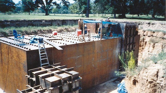 PHOTO: Steel-plate shelters such as this large unit can be small and basic or may include amenities such as separate generator rooms and elevator shafts.