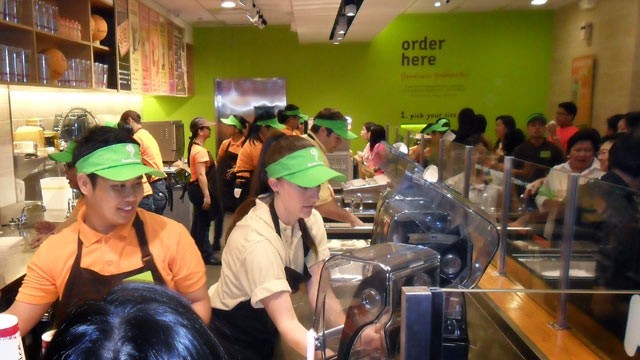 PHOTO: Employees work through the new opening of a Jamba Juice.