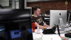PHOTO: 	An employee works on a computer at the headquarters of Web-building service Weebly in San Francisco, Feb. 28, 2013.