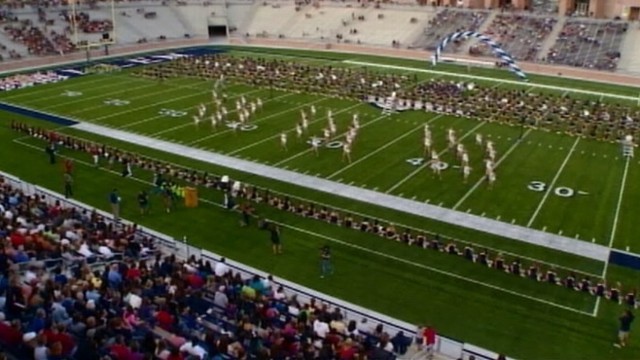VIDEO: Allen High School kicks off the athletic season at its new football stadium.