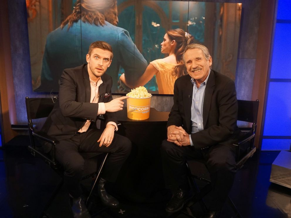 PHOTO: Dan Stevens and Peter Travers at the ABC News studios in New York City, Feb. 6, 2017.