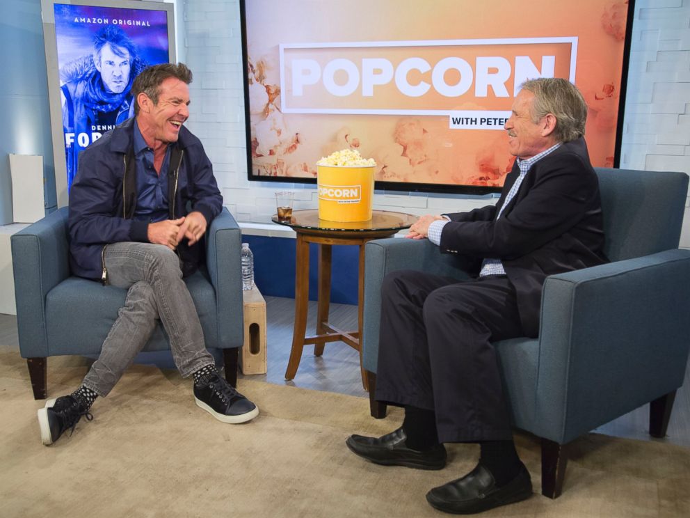 PHOTO: Dennis Quaid and Peter Travers at the ABC News studios in New York, April 10, 2017.