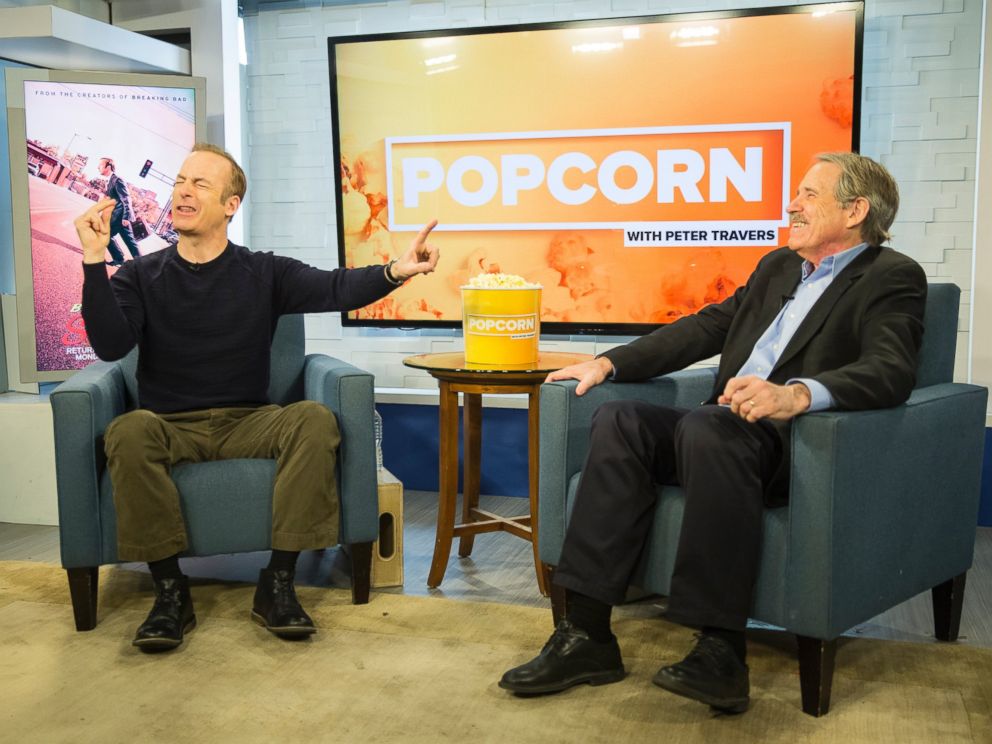 PHOTO: Bob Odenkirk and Peter Travers are seen here at the ABC News studios in New York, Feb. 15, 2017.