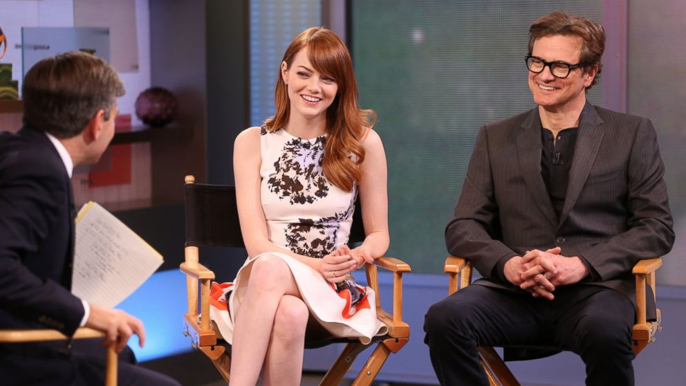 PHOTO: Colin Firth and Emma Stone on "Good Morning America," on July 16, 2014.