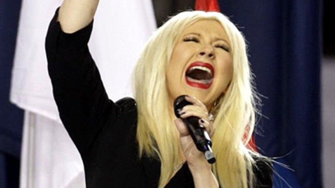 VIDEO: Christina Aguilera takes to Twitter to discuss her lyrical mistake during the game.