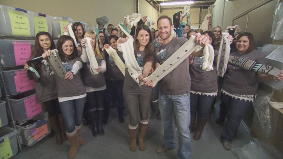 PHOTO: Since appearing on "Shark Tank" last year, Rick and Melissa Hinnants sock company, Grace and Lace, has grown exponentially, finishing out 2013 with $2.8 million in revenues, which has enabled them to give back.