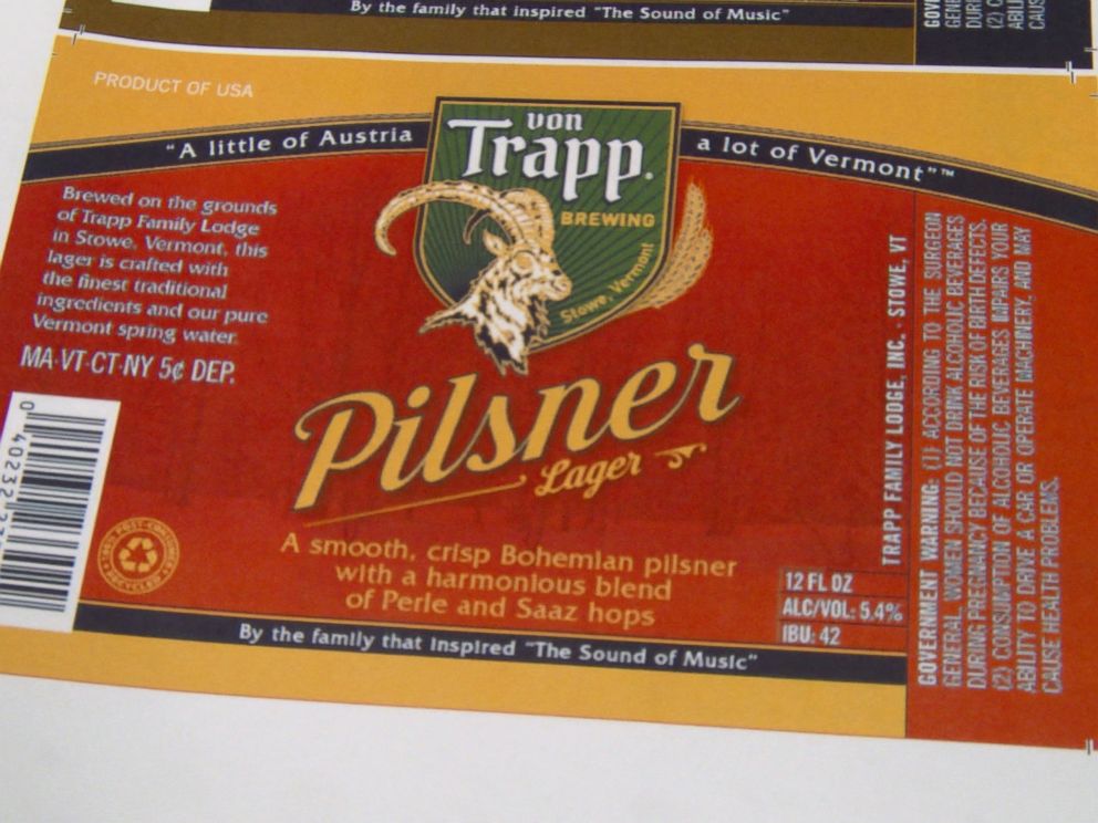 PHOTO: A mock-up of a label for the von Trapp brewerys Pilsner lager.