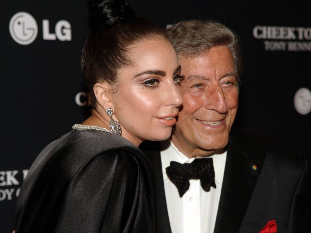 PHOTO: Tony Bennett, right, and Lady Gaga attend a concert taping, July 28, 2014, in New York.