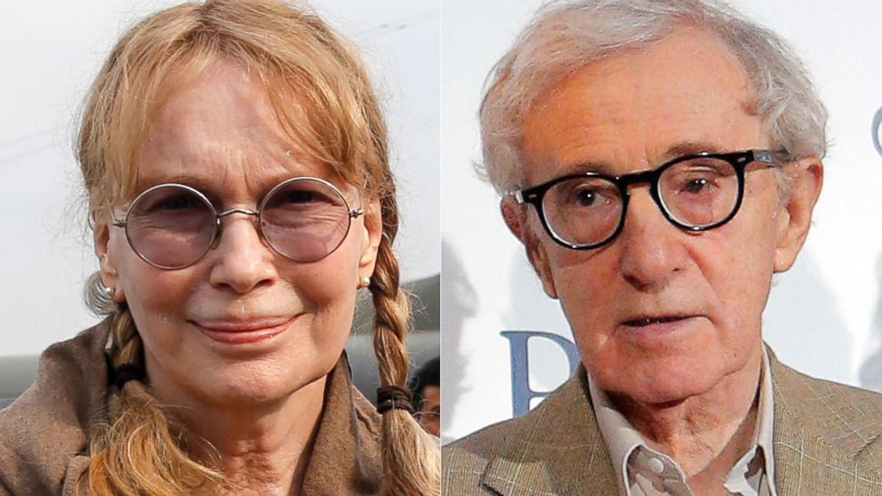PHOTO: Left, Mia Farrow at Lago Agrio airport, Jan. 28, 2014. Right, Woody Allen is seen at the premiere of "Blue Jasmine," Aug. 27, 2013, in Paris.