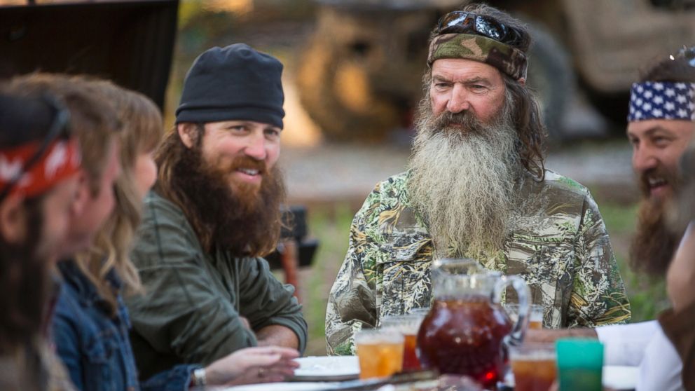 PHOTO: This undated image released by A&E shows Phil Robertson, flanked by his sons Jase Robertson, left, and Willie Robertson from the popular series "Duck Dynasty." 