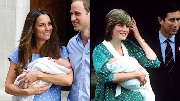 AP royal baby diana nt 130723 16x9 608 Kate Middleton Channels Princess Diana With Polka Dot Dress to Present Newborn Son