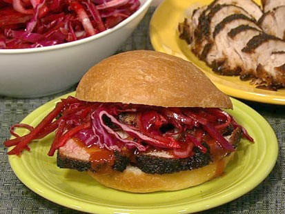 PHOTO: Carla Halls dry-rubbed pork tenderloin sandwich is shown here.