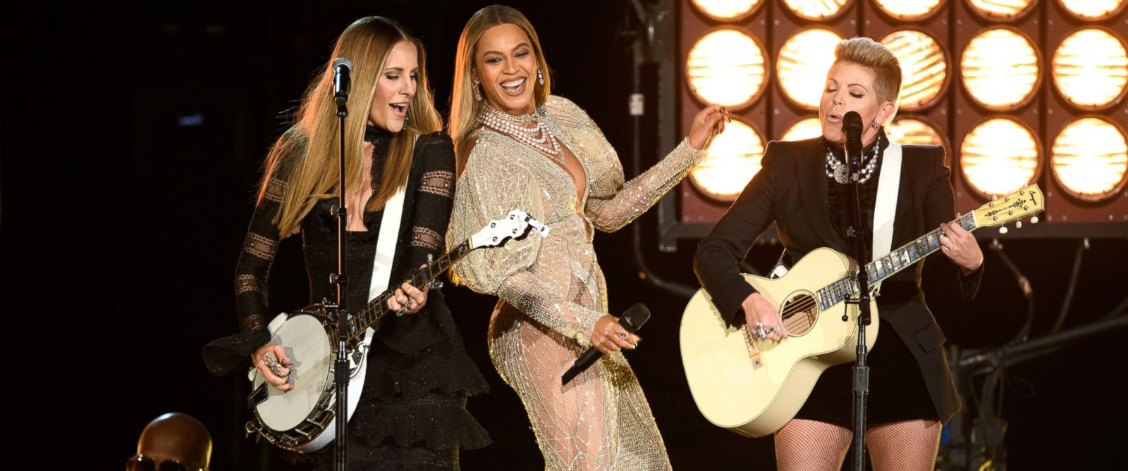 PHOTO: Emily Robison, Beyonce and Natalie Maines at The 50th Annual CMA Awards broadcast live from the Bridgestone Arena in Nashville, November 2, 2016.