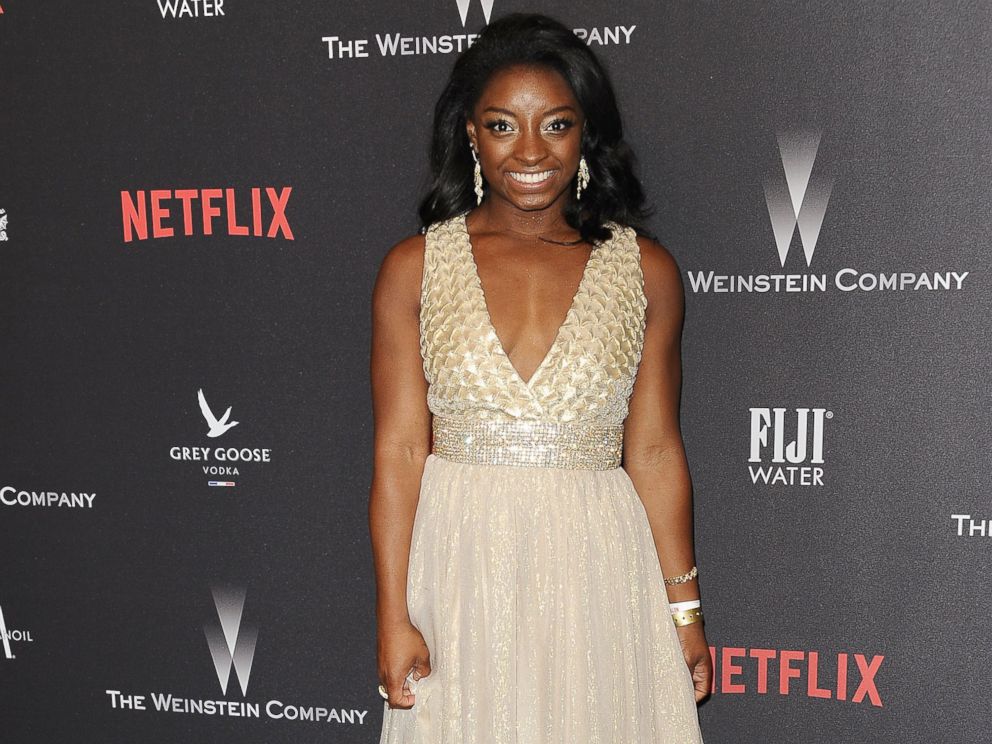 PHOTO: Simone Biles attends the 2017 Weinstein Company and Netflix Golden Globes after party, Jan. 8, 2017, in Los Angeles, Calif.