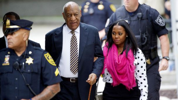 PHOTO: Bill Cosby arrives with actress Keshia Knight Pulliam, right, at the Montgomery County Courthouse before the opening of the sexual assault trail, June 5, 2017, in Norristown, Pa.