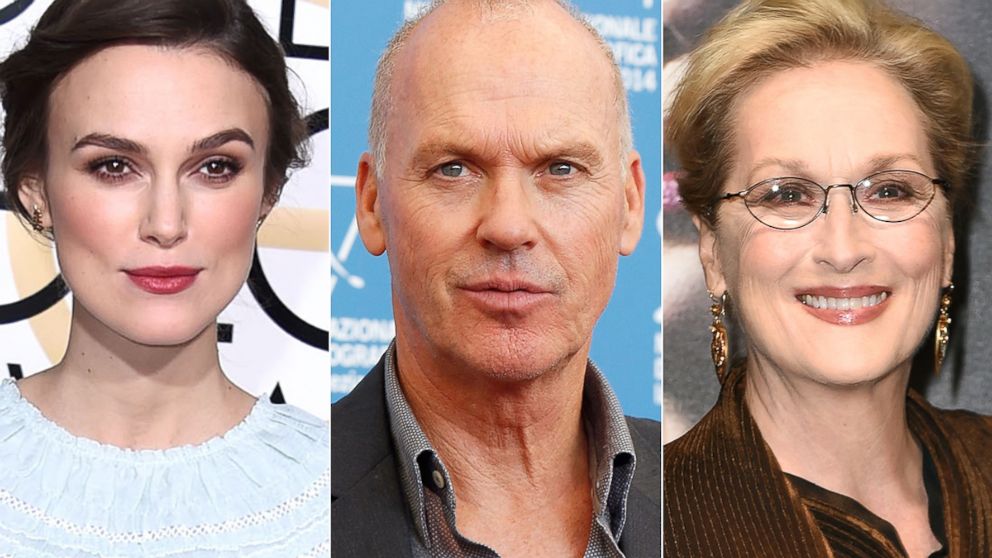 PHOTO: Keira Knightley, Michael Keaton and Meryl Streep received Oscar nominations.