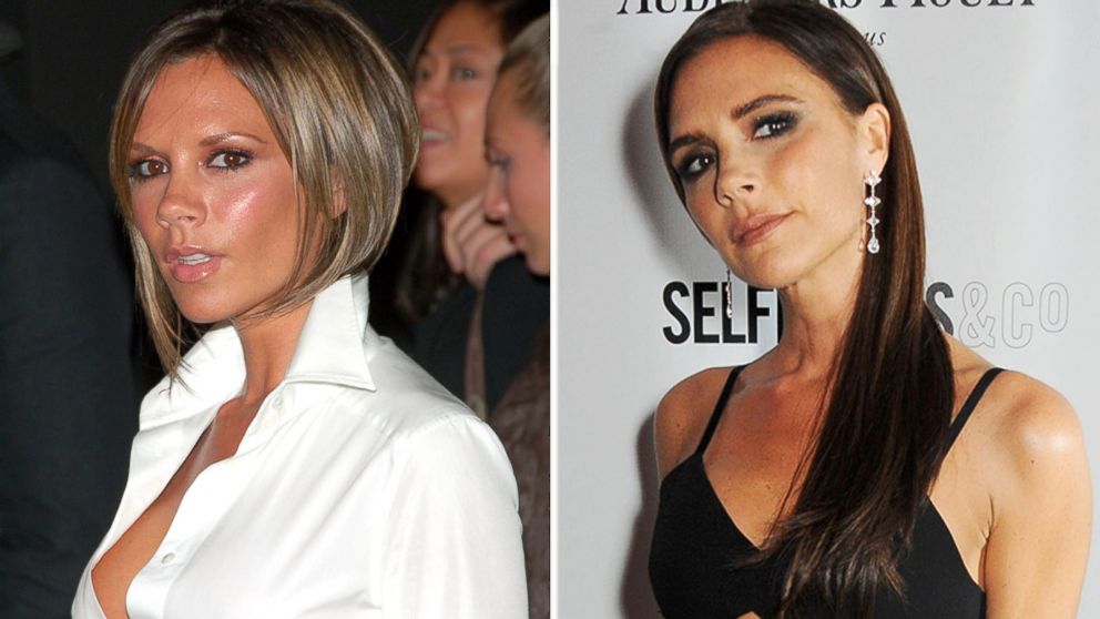 PHOTO: Victoria Beckham seen left during the Olympus Fashion Week Spring 2007 and seen right at the Harpers Bazaar Women of the Year awards on Nov. 5, 2013.