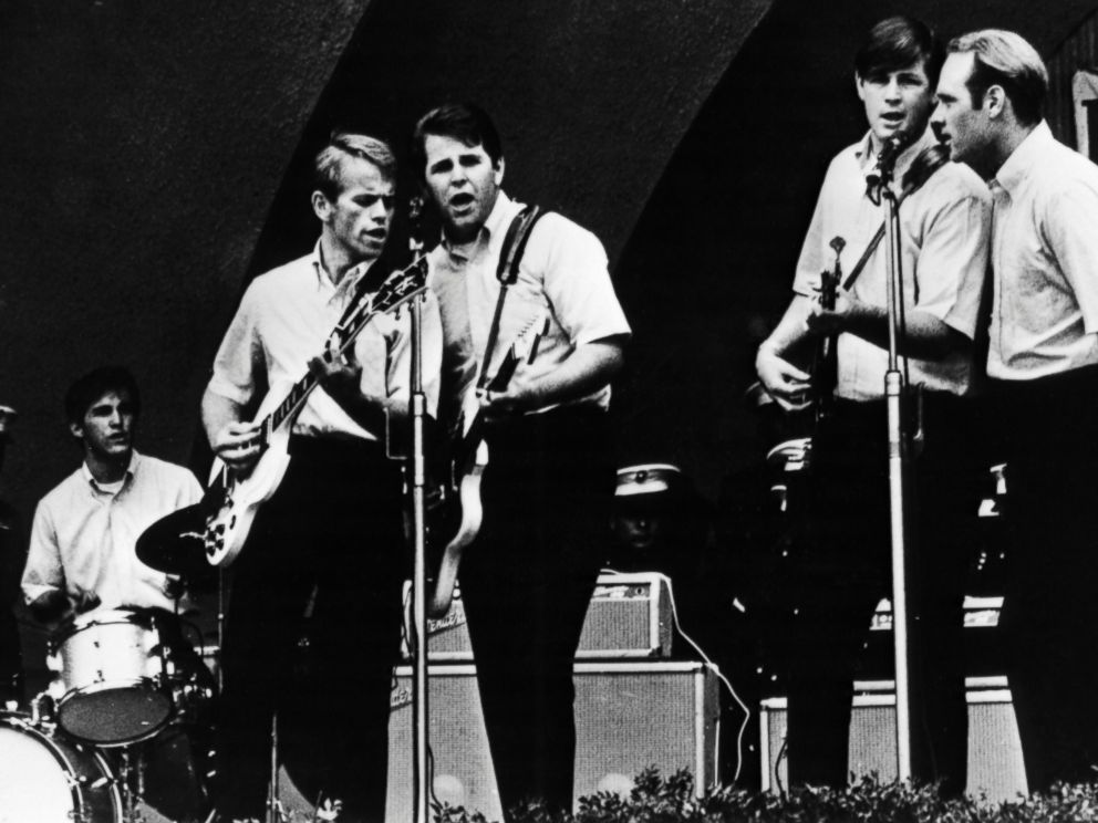 PHOTO:The Beach boys, l-r; Dennis Wilson, Al Jardine, Carl Wilson, Brian Wilson, Mike Love , performing at the Hollywood Bowl, Oct.19, 1963.