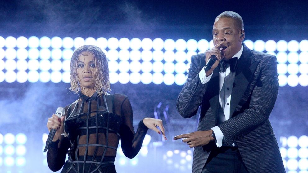 PHOTO: Singer Beyonce Knowles and rapper Jay-Z perform onstage during the 56th GRAMMY Awards at Staples Center,  Jan. 26, 2014 in Los Angeles.  