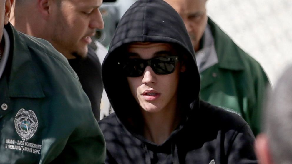 PHOTO: Justin Bieber is pictured after exiting from the Turner Guilford Knight Correctional Center on Jan. 23, 2014 in Miami, Fla.