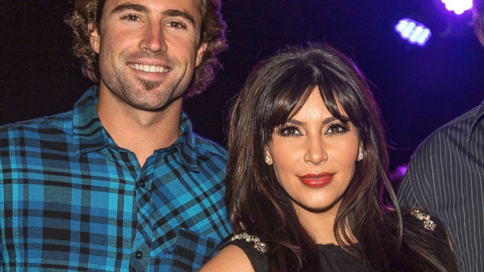 PHOTO: Brody Jenner and Kim Kardashian attend the Brandon and Leah album release party for "Cronies" in Los Angeles, April 8, 2013.