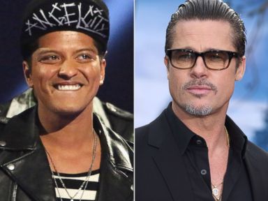 Brad Pitt Shows Off His Moves Onstage With Bruno Mars