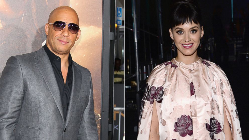 PHOTO: Vin Diesel, left, is pictured on Aug. 28, 2013 in Westwood, Calif. Katy Perry, right, is pictured on Jan. 27, 2014 in Los Angeles.