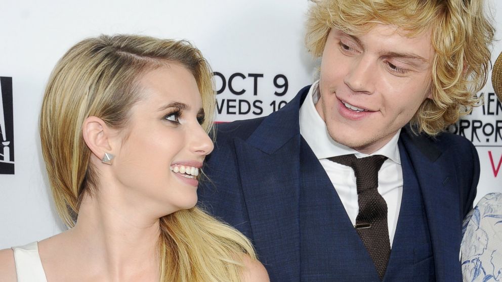 PHOTO: Emma Roberts and Evan Peters arrive at the premiere of "American Horror Story: Coven"